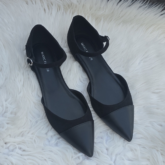 Marc Fisher Elesia2 Black Pointed Flats - Picture 2 of 13